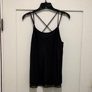 Chelsea28 Black Silk Women's Top